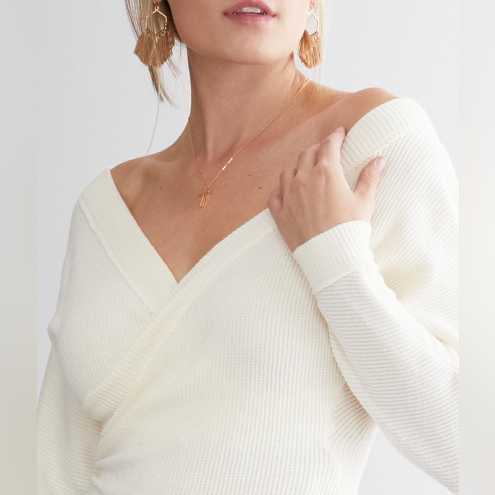 FREE PEOPLE Lovin' This Feeling Thermal Bodysuit extra large cream ivory Euc - Picture 4 of 11